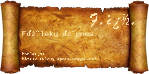 Füleky Ágnes névjegykártya